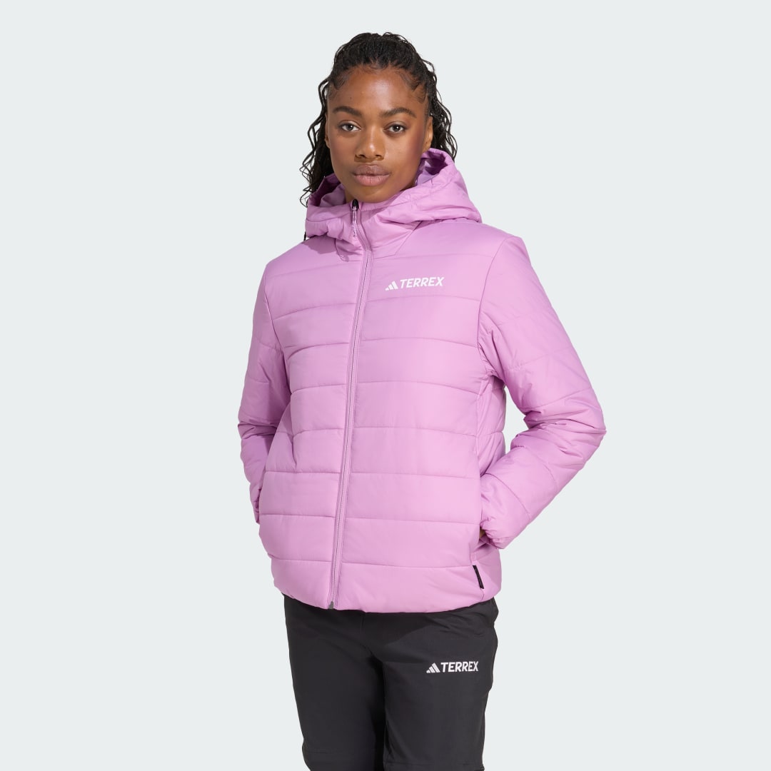 Puffer jakke adidas Performance Terrex Multi Essentials CLIMAWARM Insulated Hooded Jacket Lyserød | KB2171, 0