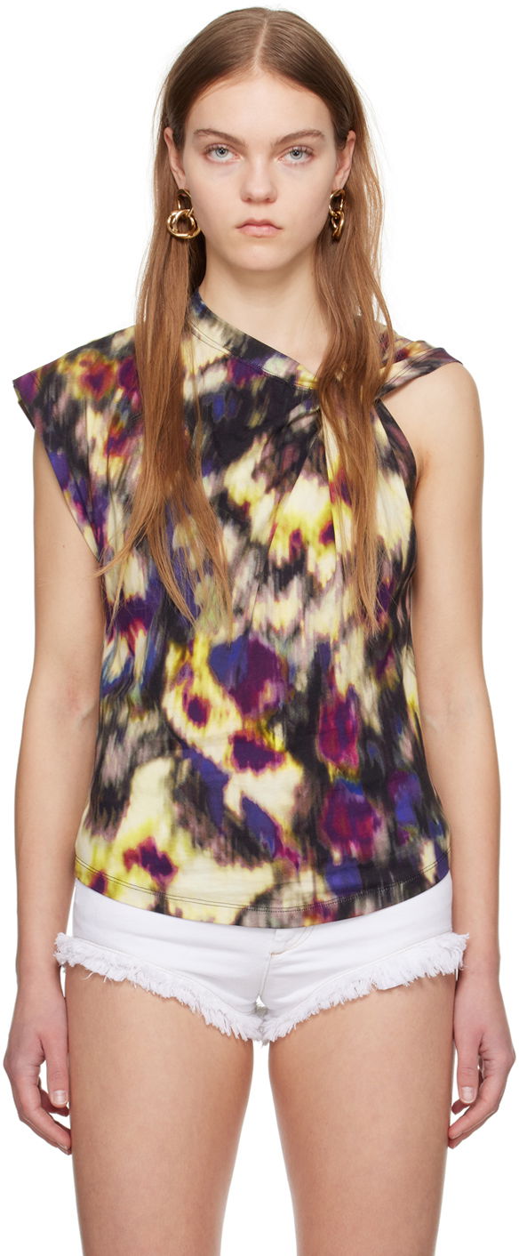 Tanktop Isabel Marant Étoile Etoile Nayda Abstract-Print T-Shirt Flerfarvet | 24PTS0175FA-B1N05E