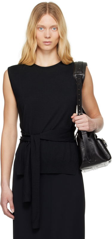 Sweater LEMAIRE Lemaire Trompe L'oeil Sleeveless Tie-Waist Sweater Sort | TO1323 LK087, 0