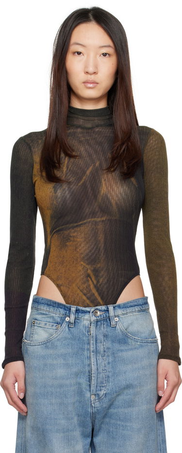 Krop Jean Paul Gaultier Jean Paul Gaultier Printed High Neck Bodysuit Brun | 25/03-W-TO334-M004P-4812, 0