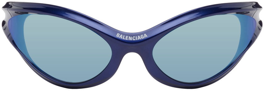 Solbriller Balenciaga Dynamo Round Sunglasses Blå | BB0317S-004, 0