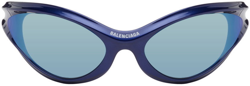 Solbriller Balenciaga Dynamo Round Sunglasses Blå | BB0317S-004