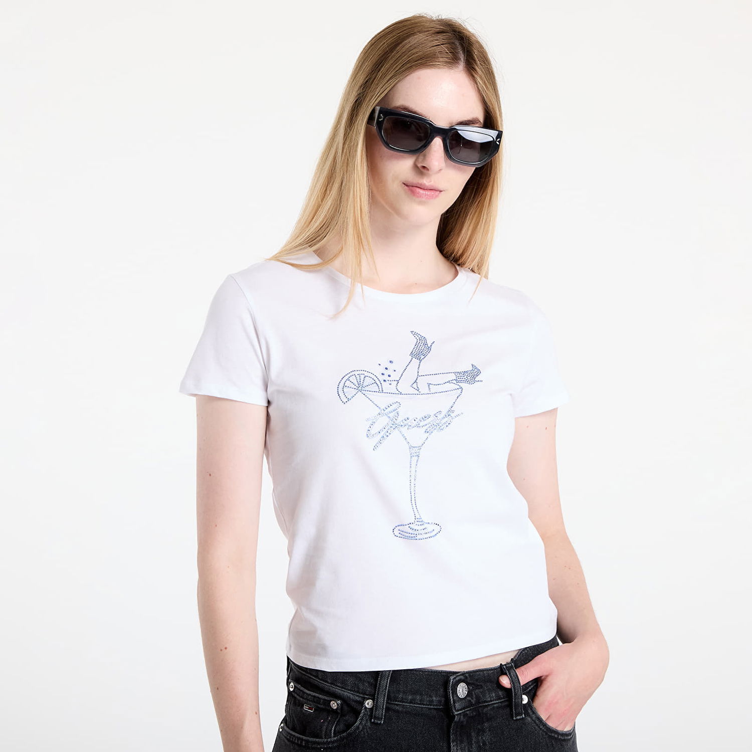 T-shirt GUESS GUESS Tini Boots Bling Baby Tee Hvid | W5YI31K9RM1-G011, 1