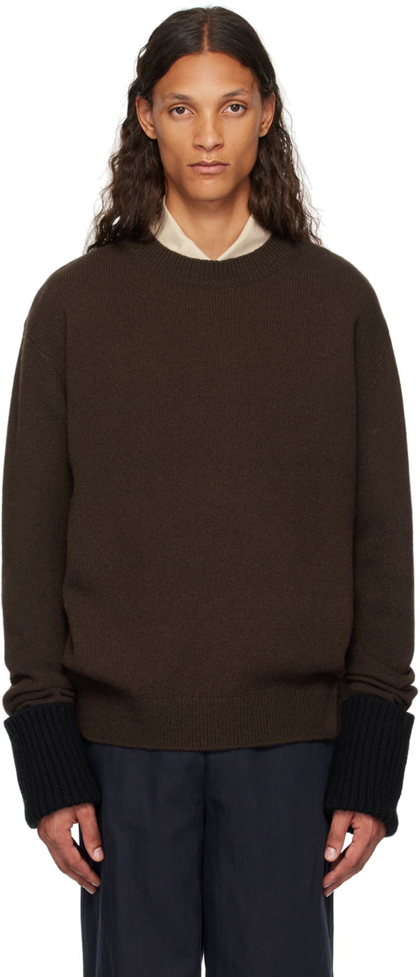 Sweater Dries Van Noten Rolled Cuff Sweater Brun | 242-021256-9707, 0