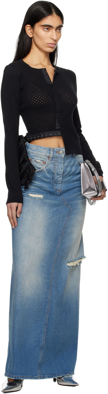 Nederdel Maison Margiela MM6 Maison Margiela Twisted Maxi Denim Skirt Blå | S52MI0016 M30016, 3