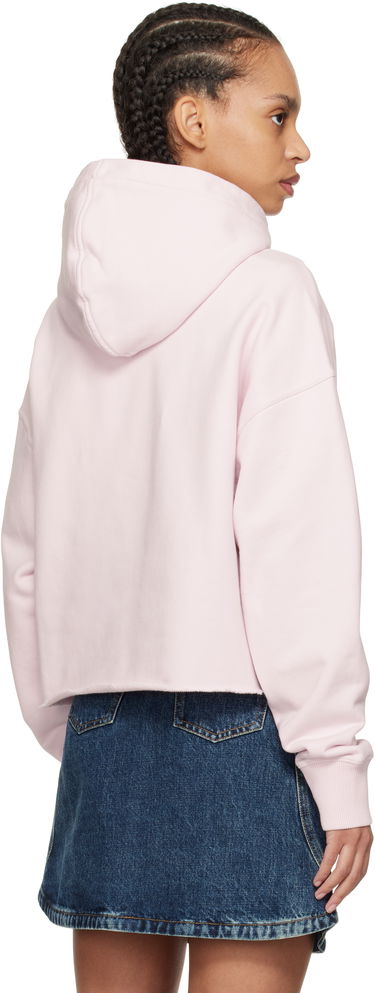 Sweatshirt Givenchy Givenchy Cropped Snake Print Fleece Hoodie Lyserød | BWJ03MP705680, 2