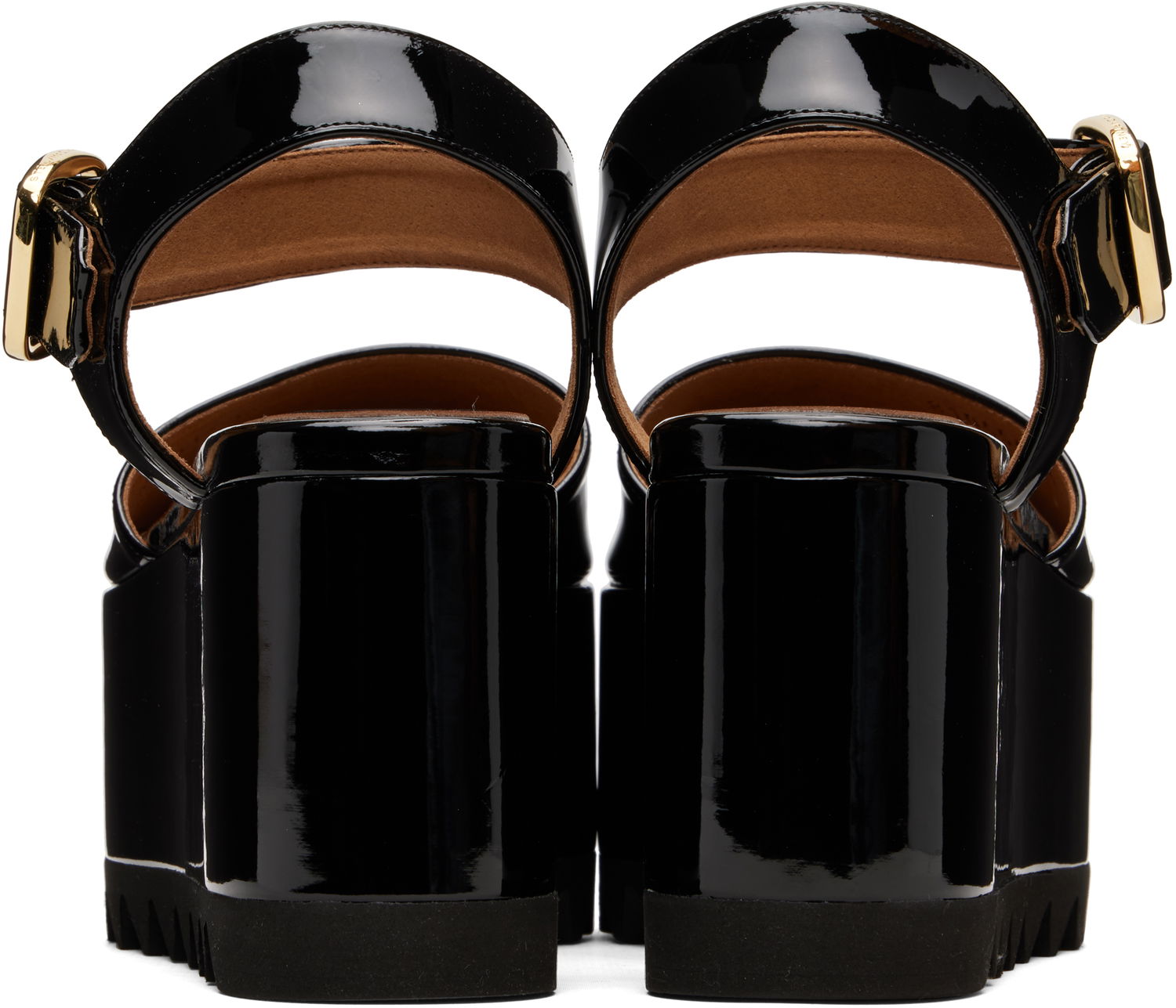 Sneakers og sko Stella McCartney Stella McCartney Elyse Patent Platform Sandals Sort | 810554APADF0, 1