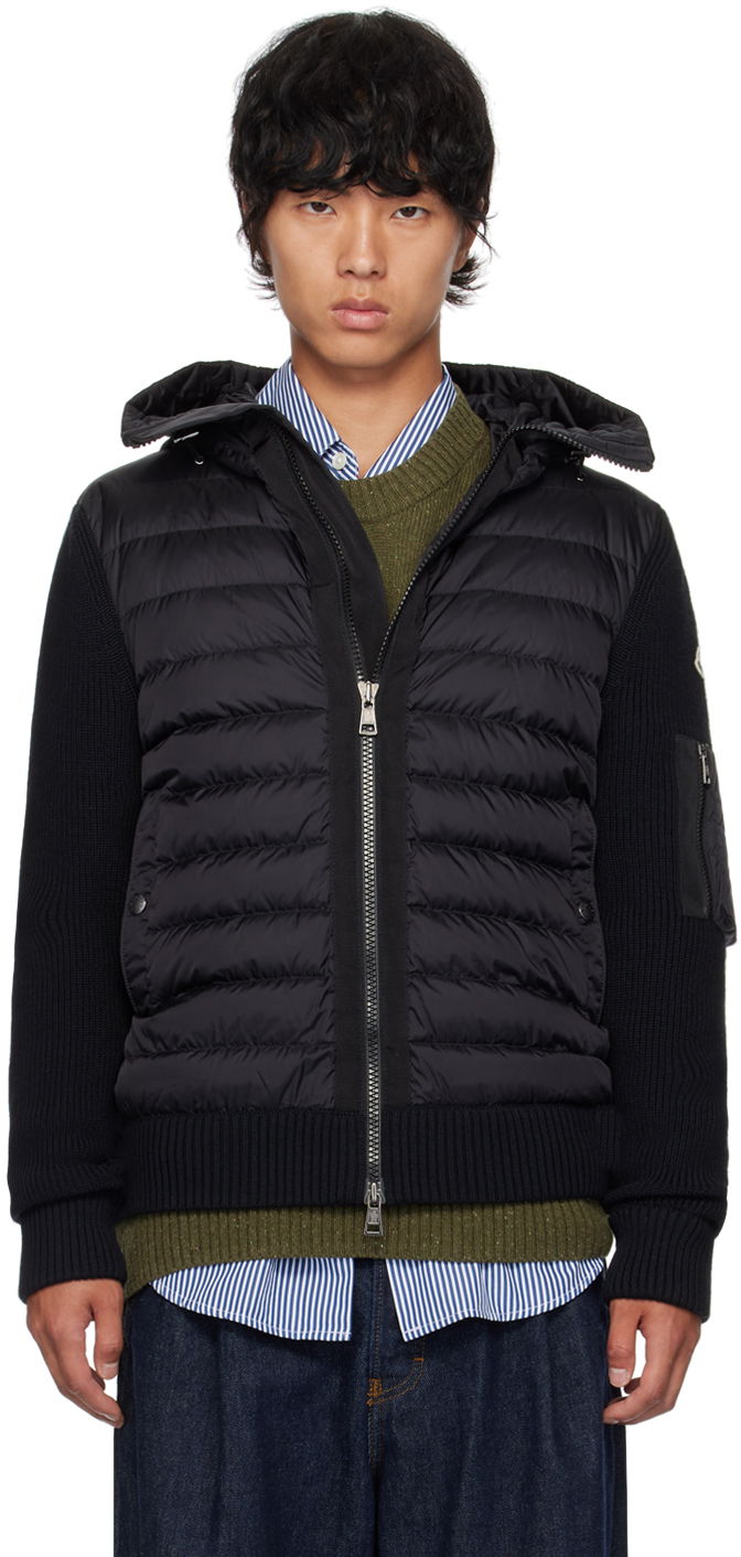 Jakke Moncler Black Hooded Down Jacket Sort | J20919B50800A9340, 0
