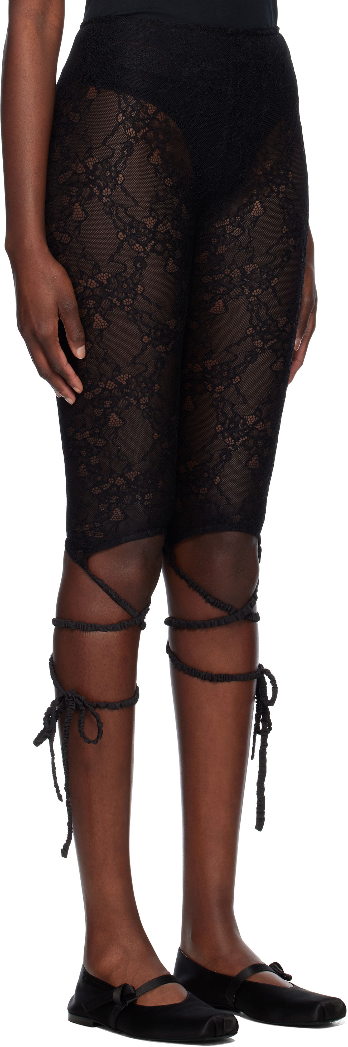 Leggings Ambush AMBUSH Lace Ribbon Leggings Sort | 12115423, 1