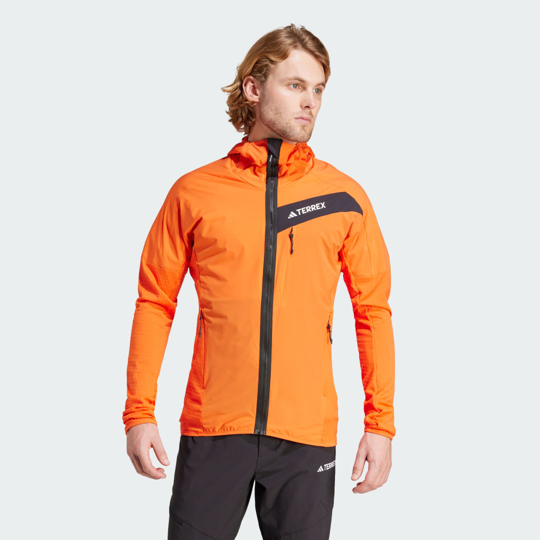 Vindjakke adidas Performance Terrex Techrock Hooded Wind Fleece Orange | MKW60, 1