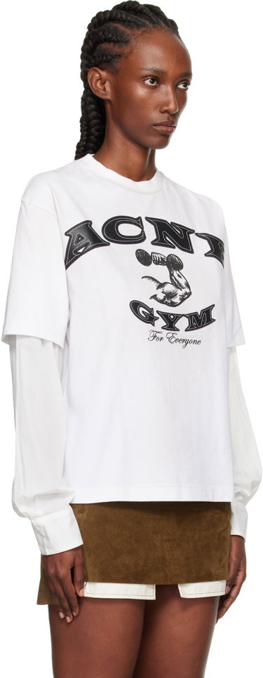 T-shirt Acne Studios Layered Logo T-Shirt by Acne Studios Hvid | CL0404-, 1
