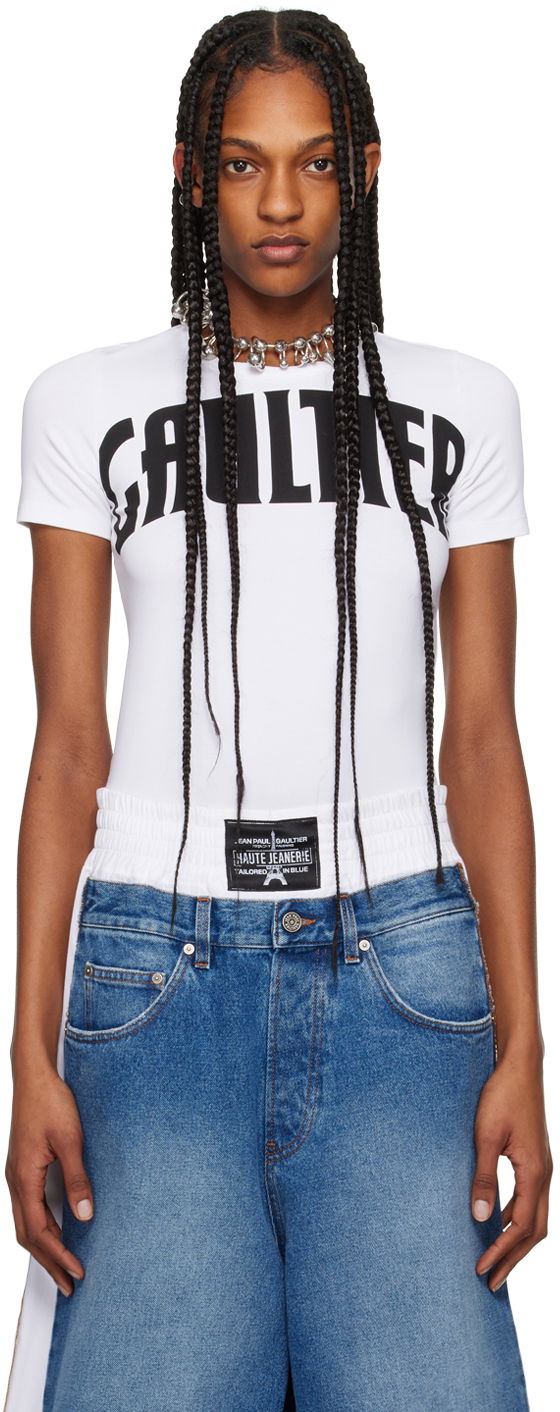 Tanktop Jean Paul Gaultier Gaultier Women's Graphic Print T-Shirt Hvid | 24/25-F-TS071I-J056-0100, 0