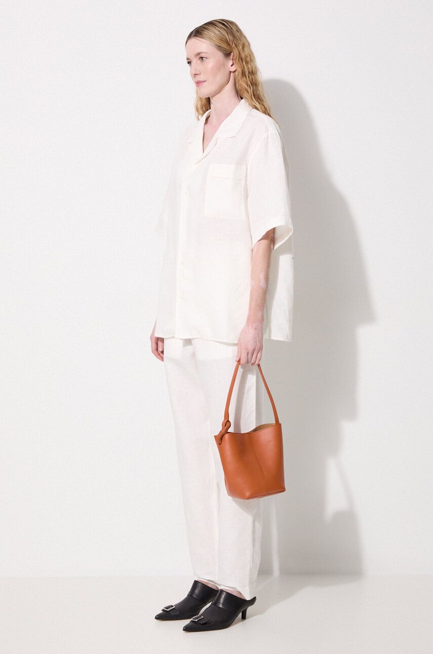 Bukser PANGAIA Pangaia DNA Linen High Waist Trousers Hvid | 10001914, 1
