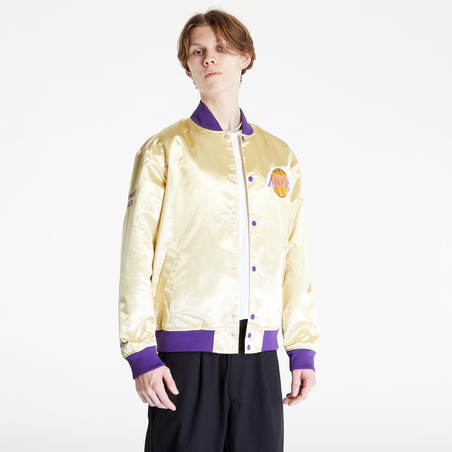 Bomberjakke Mitchell & Ness Fashion LW Satin Jacket Beige | OJBF3423-LALYYPPPLTGD, 0