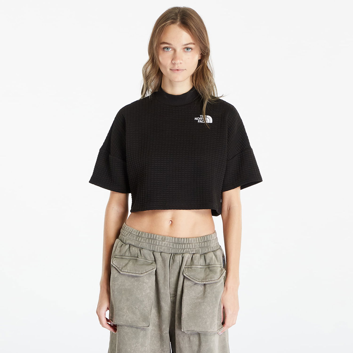 Crop top The North Face Mhysa Short Sleeve Top TNF Black Sort | NF0A853XJK31, 0