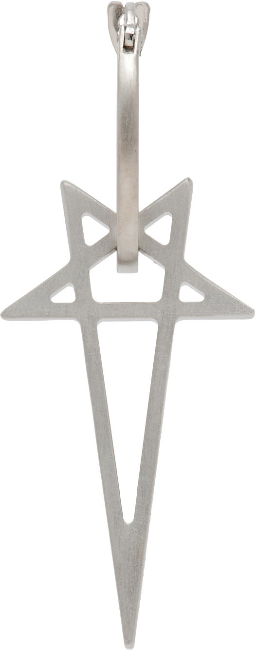 Øreringe Rick Owens Silver Porterville Pentagram Single Earring Metalisk | RJ0000067 MMT