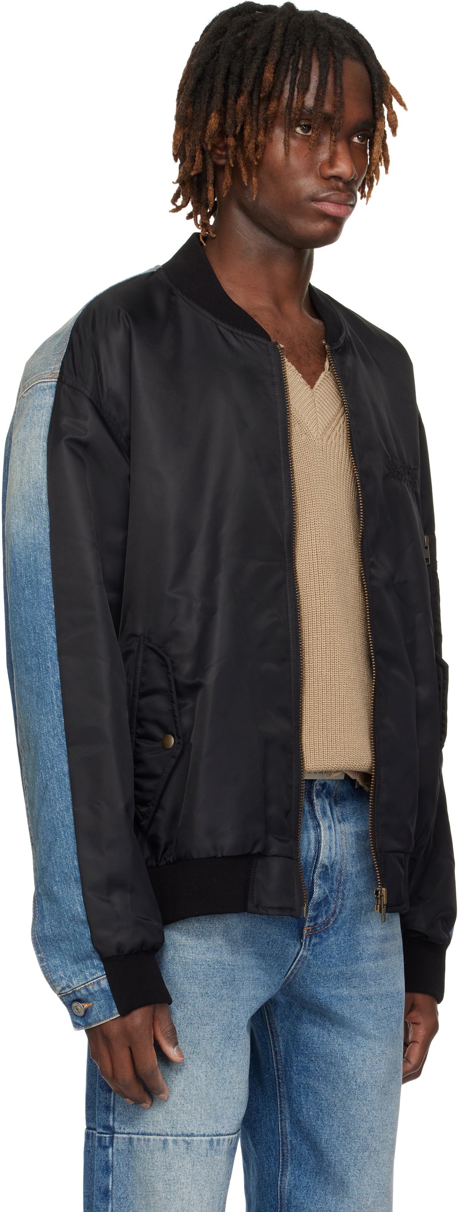 Bomberjakke Maison Margiela MM6 Maison Margiela Sports Denim Bomber Jacket Sort | SH0AM0044 MTN038, 1