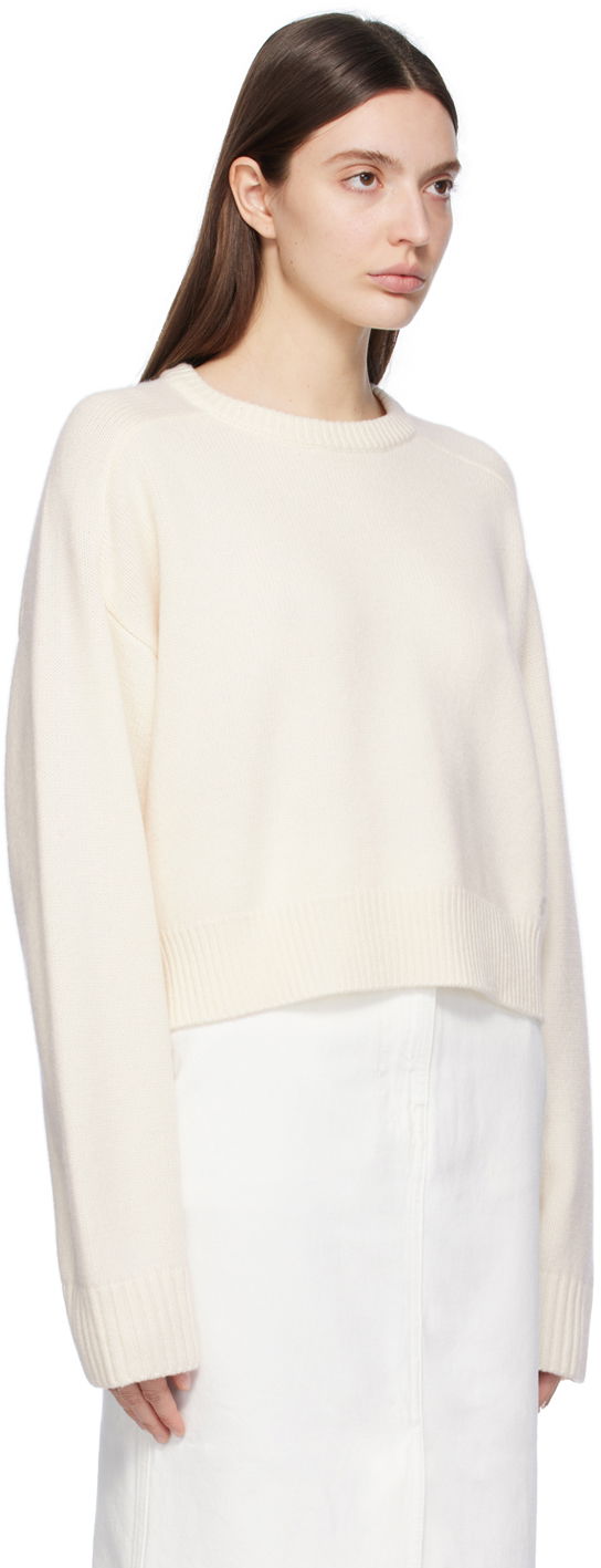Sweater Loulou de Saison Loulou de Saison Bruzzi Cropped Sweater Hvid | BRUZZI, 1