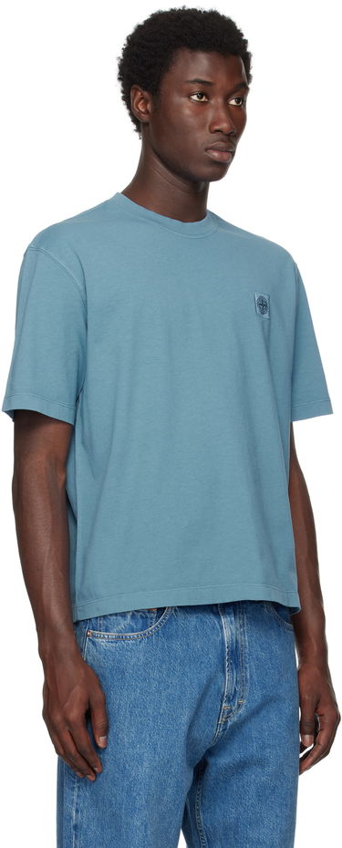T-shirt Stone Island Stone Island Organic Cotton 'Fissato' T-Shirt Blå | K2S15 2100025 S0115, 1