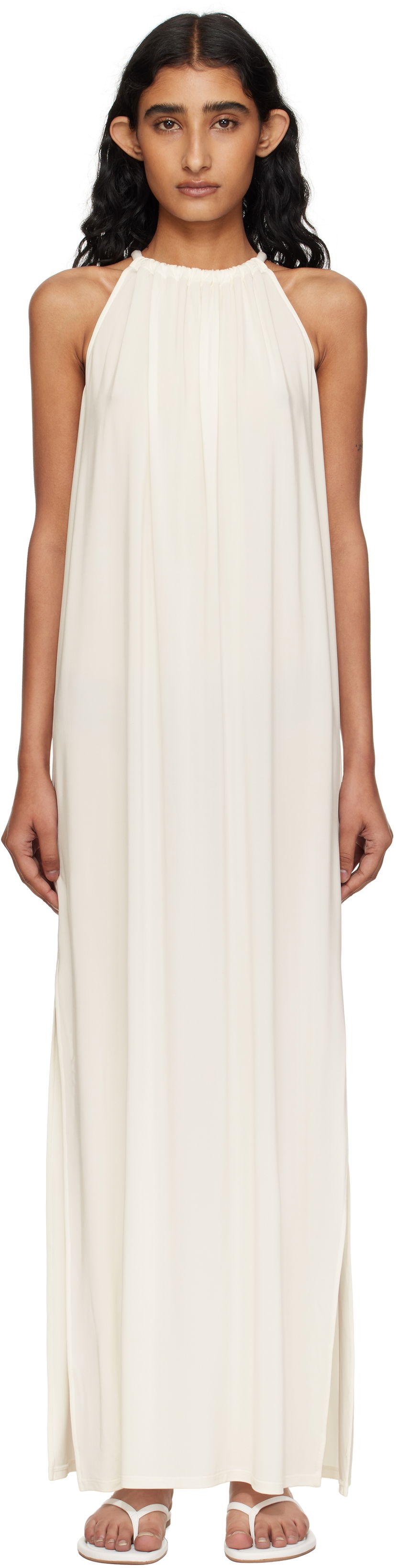 Kjole Max Mara Max Mara Diego Midi Dress Hvid | 2516621029600