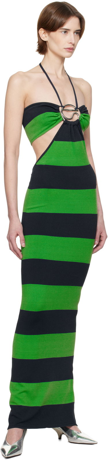 Kjole Coperni Coperni Knitted Striped Halter Maxi Dress Grøn | COPML135SY3010, 3