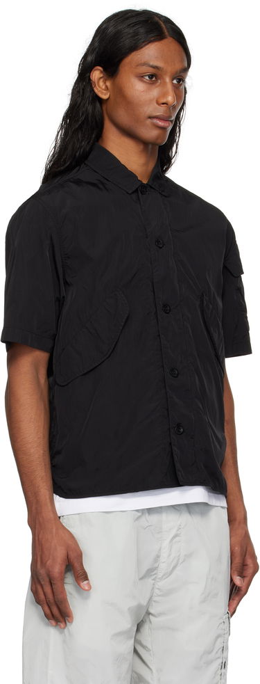 Skjorte C.P. Company C.P. Company Chrome-R Short Sleeve Shirt Sort | 18CMOS035A-005904G, 1