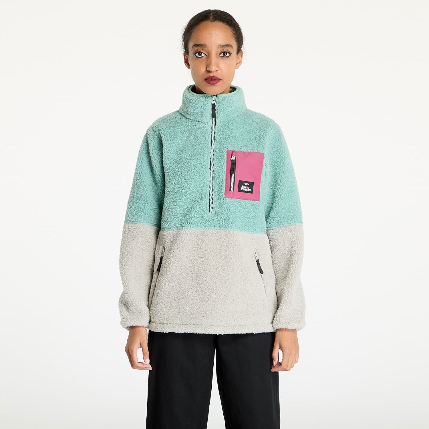 Sweatshirt Horsefeathers Elvira Sweatshirt Blue Haze S Grøn | TW033E, 0