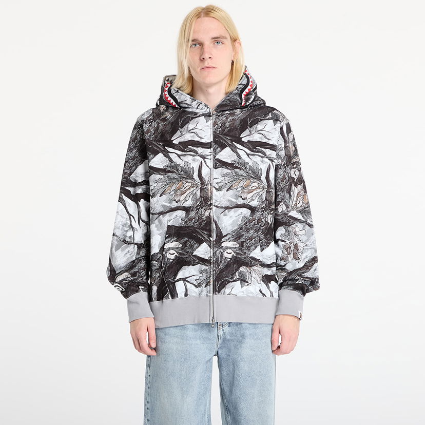 Sweatshirt BAPE Tree Edge Camo Shark Relaxed Fit Full Zip Hoodie Flerfarvet | 001ZPL801002MWHT