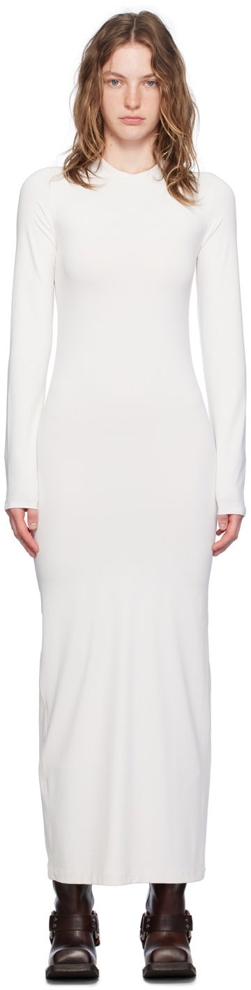 Kjole Acne Studios Off-White Crewneck Maxi Dress Hvid | A20707-