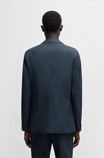 Jakke BOSS Slim-Fit Water-Repellent Packable Suit Jacket Mørkeblå | 50539492, 1