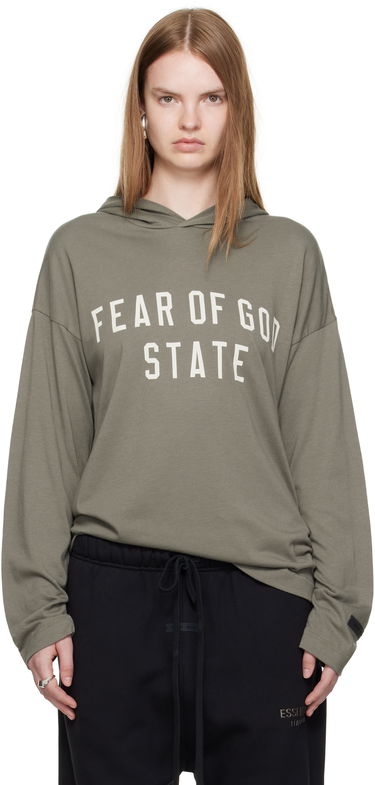 Sweatshirt Fear of God ESSENTIALS State Long Sleeve Hoodie Grøn | 125SP257177FW, 0