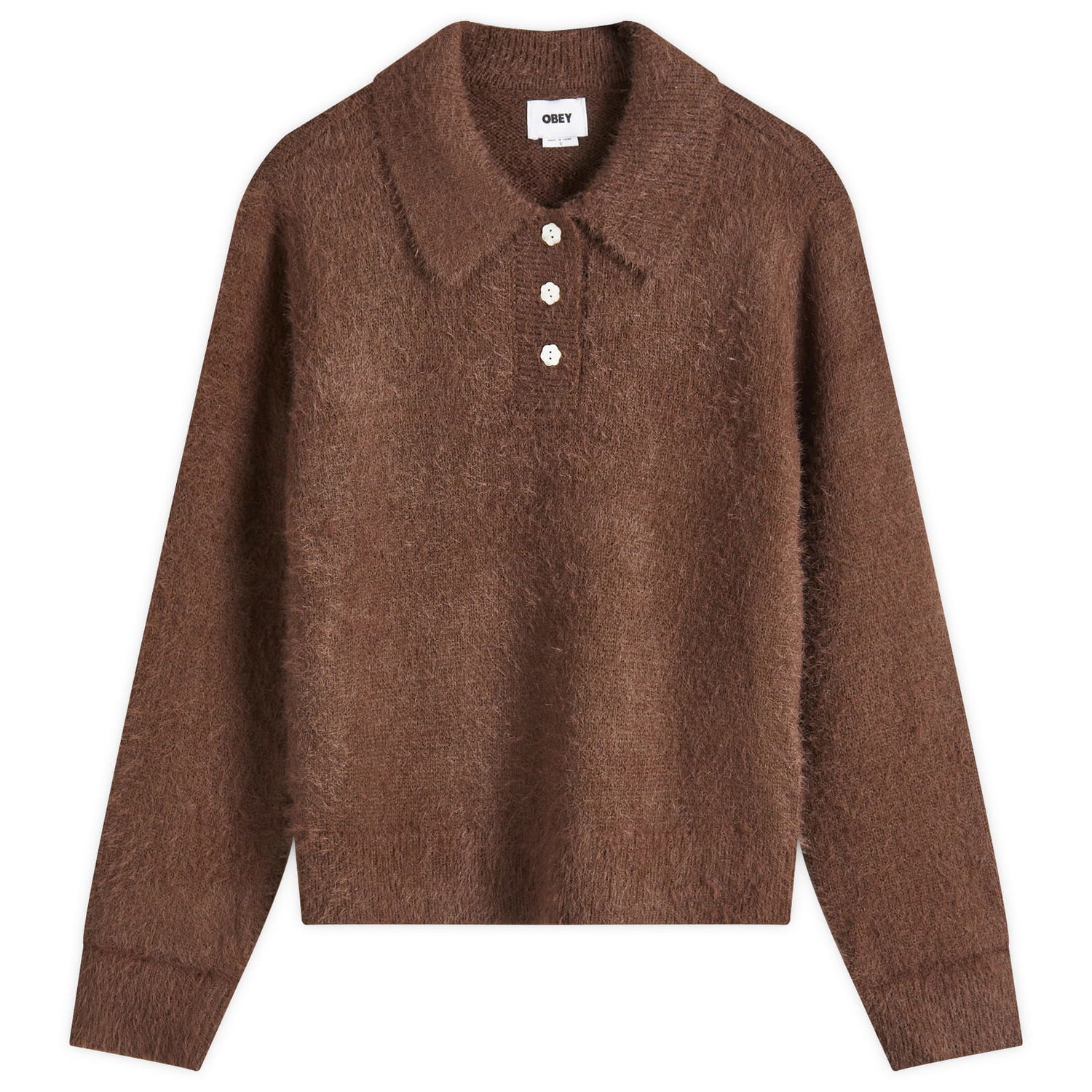 Sweater OBEY Esme Polo Sweater Brun | 251000121, 0