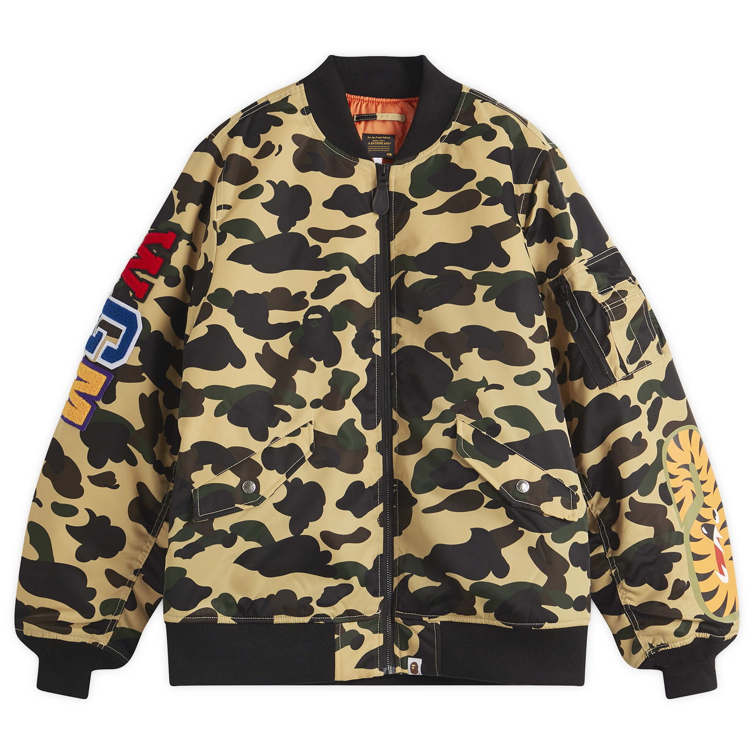 Bomberjakke BAPE Bathing Ape 1St Camo Sharka-1 Bomber Jacket, Size Large Gul | 001HJL301003M-YEL, 1