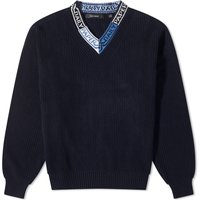 Sweater DAILY PAPER Roshaun V-Neck Knit Mørkeblå | 2321059, 1