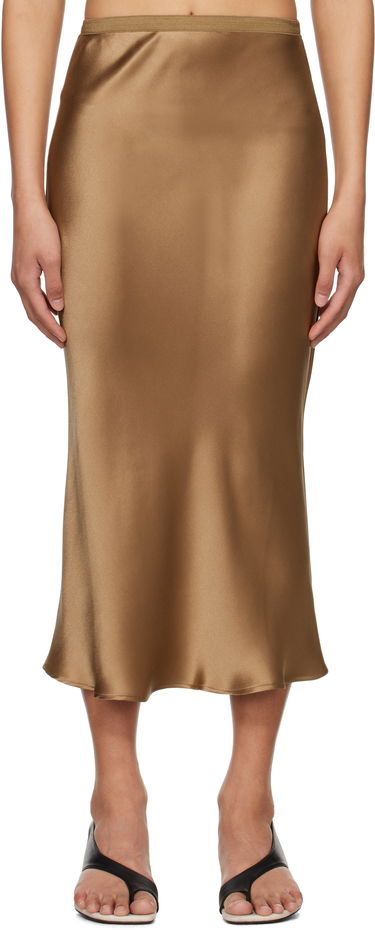 Nederdel Anine Bing Anine Bing Bar Silk Midi Skirt Brun | A-04-4001-DKG22, 0