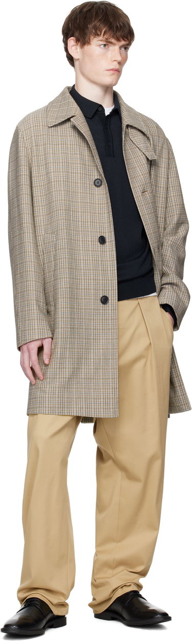 Frakker BOSS BOSS Classic-Fit Check Coat Beige | 50546039, 4