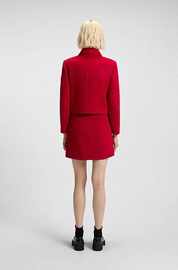 Jakke BOSS Regular-fit cropped jacket with metallic buttons Rød | 50547602, 1