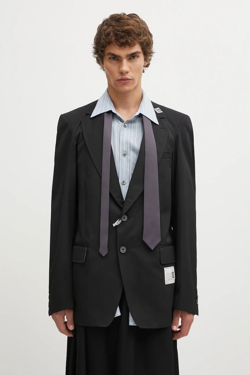 Jakke Maison MIHARA YASUHIRO Maison MIHARA YASUHIRO LAYERED Blazer Sort | A15JK031