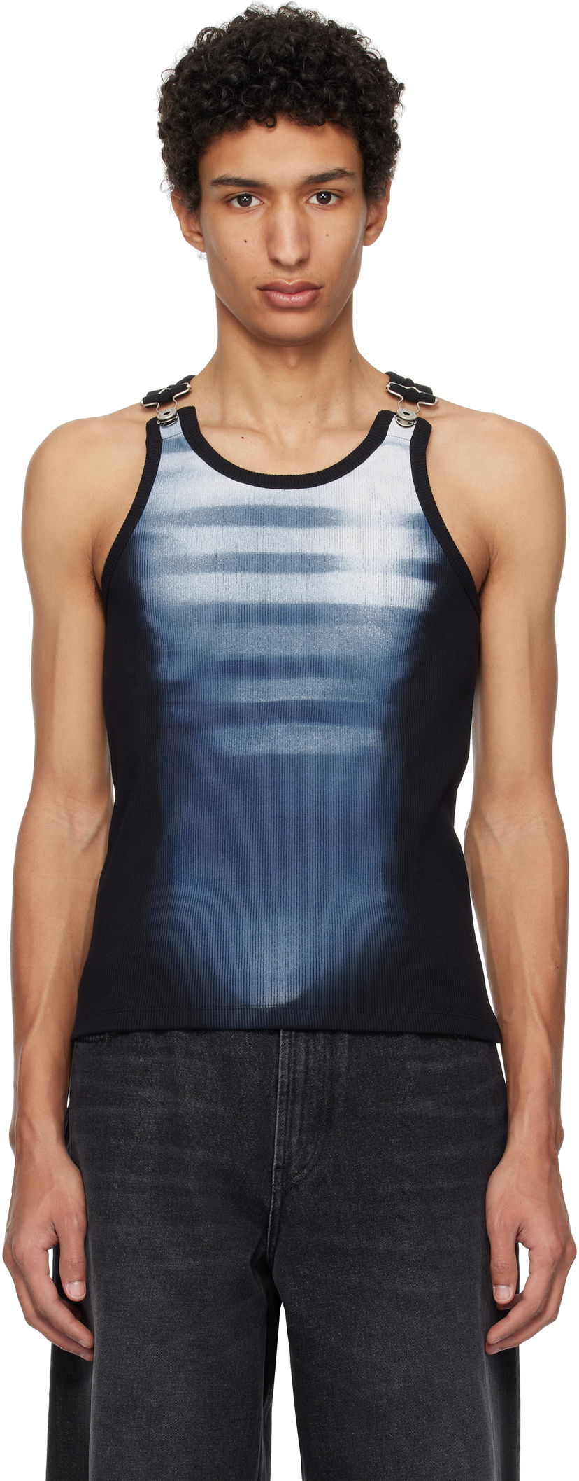 Tanktop Jean Paul Gaultier Jean Paul Gaultier 'Le Mâle' Gradient Tank Top Sort | 25/33-F-DB051I-J581-0050