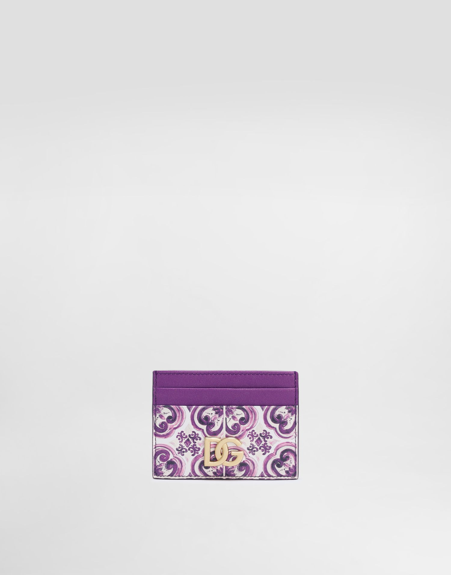 Tegnebog Dolce & Gabbana Dolce & Gabbana Calfskin Card Holder with Majolica Print Lilla | BI0330AO026I03TN, 0