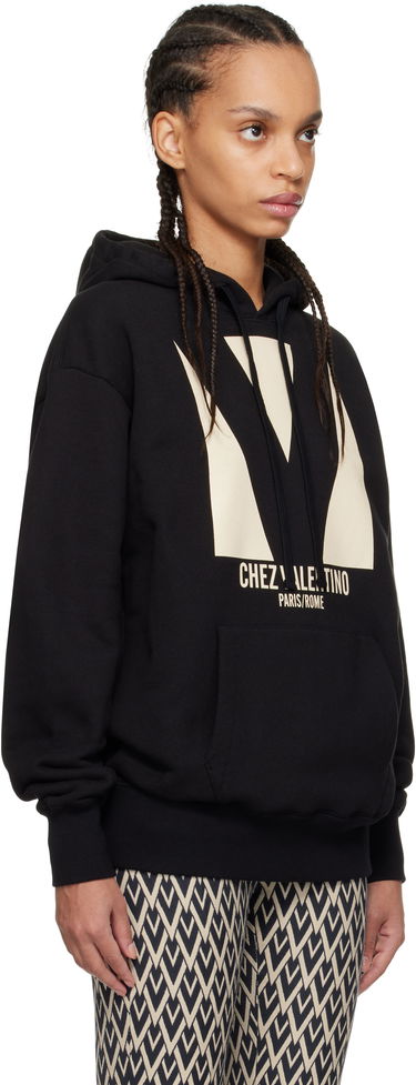 Sweatshirt Valentino Valentino 'Chez Valentino' Print Cotton Hoodie Sort | 6B3MF24I960, 1