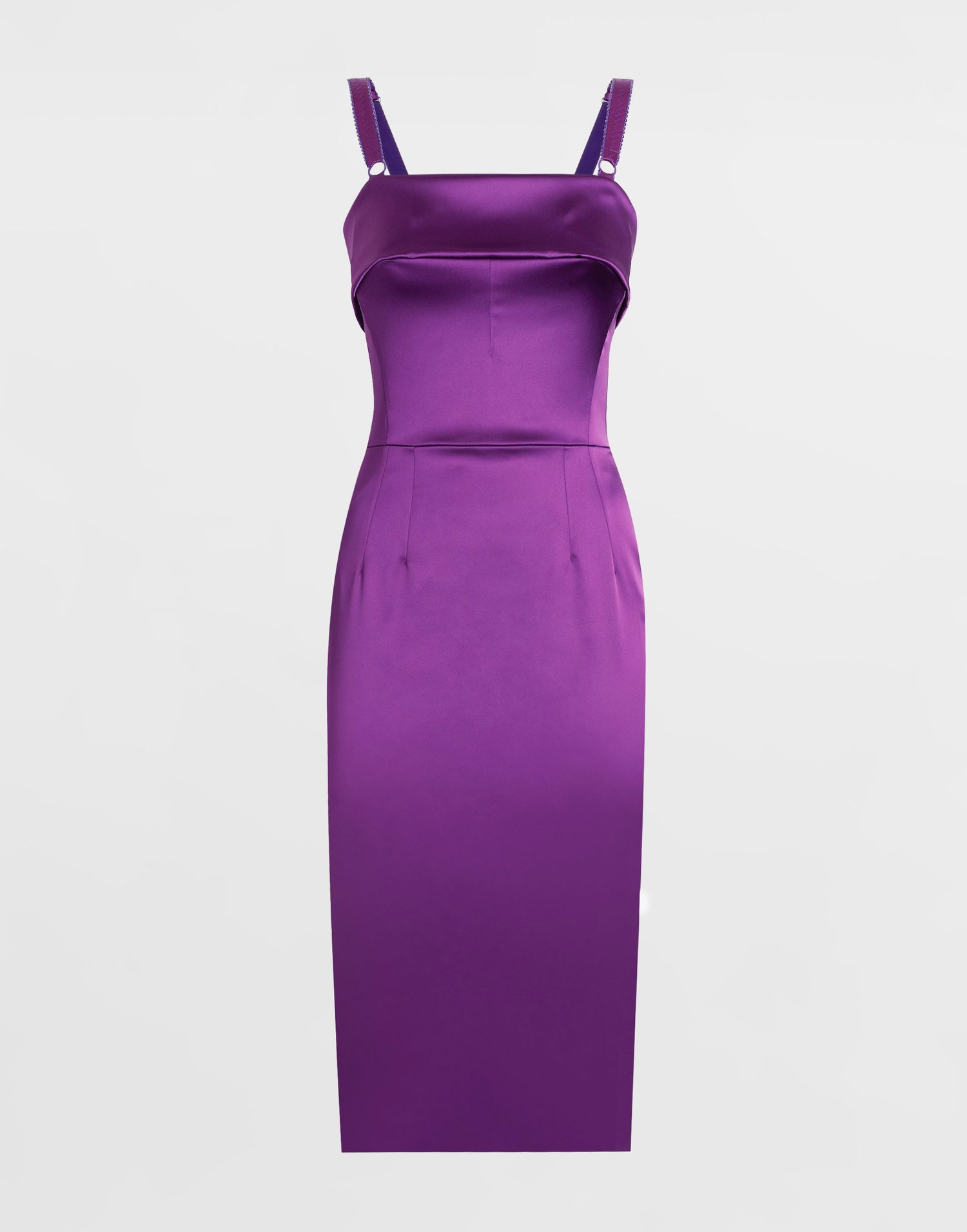 Kjole Dolce & Gabbana Dolce & Gabbana Fitted Satin Dress Lilla | F60AWTFURHMF0571, 0