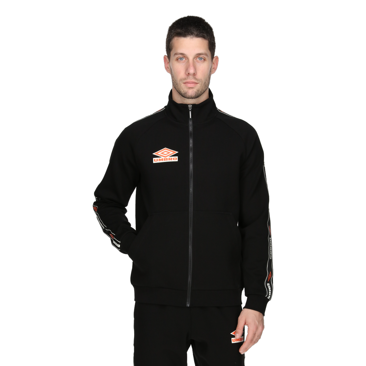 Sweatshirt Umbro RETRO Full-Zip Track Jacket with Tape Detail Sort | UMA241M605-01, 0