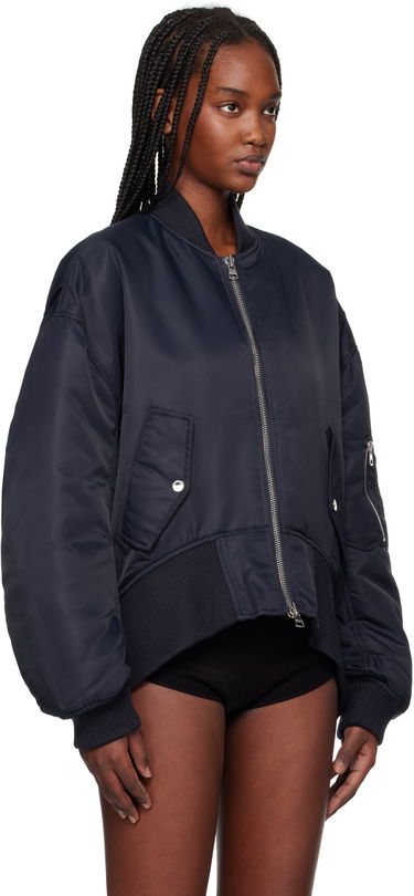 Bomberjakke JW Anderson JW Anderson Oversized Bomber Jacket with Curved Hem Mørkeblå | JK0381-PG1696, 1