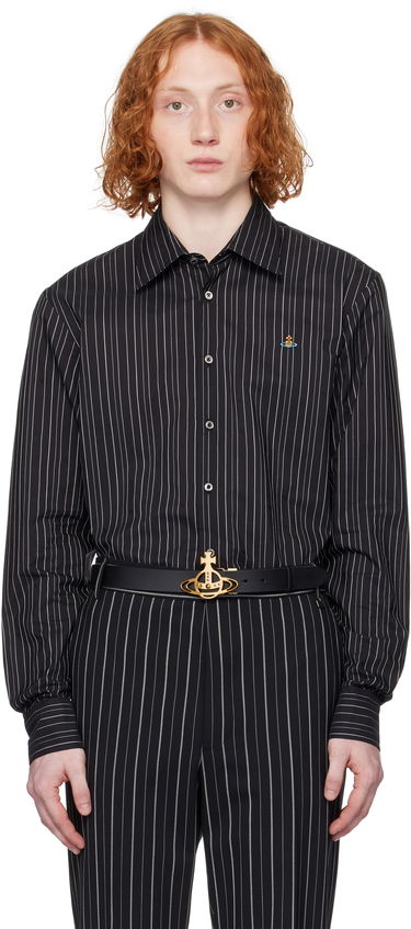 Skjorte Vivienne Westwood Vivienne Westwood Pinstripe Button-Down Shirt Sort | 2401000J-W0126-, 0