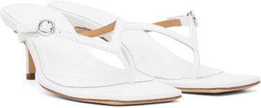 Tilbehør Aeyde Aeyde Leigh Leather Toe-Post Heeled Sandals Hvid | A11-HS-GAIS55TB162-SS25-1020-007, 3