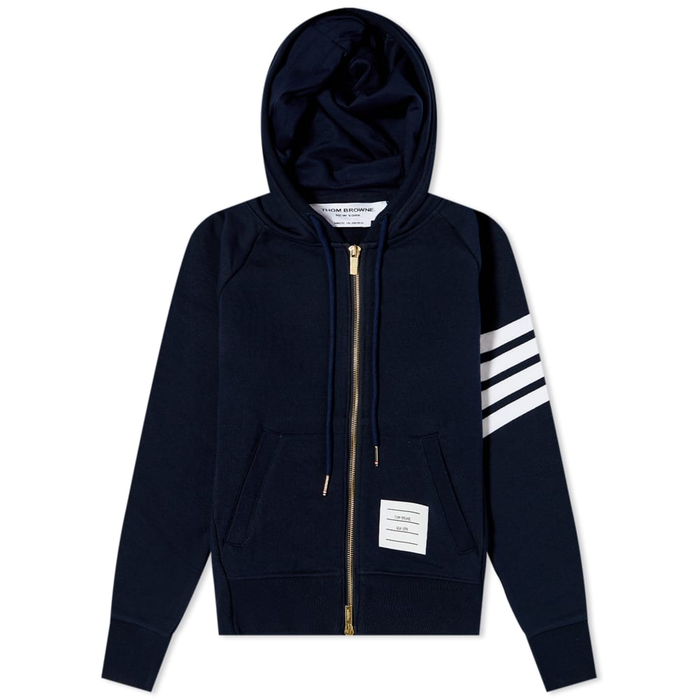 Sweatshirt Thom Browne Thom Browne Classic 4-Bar Zip Hoodie Mørkeblå | FJT001A-00535-415, 0