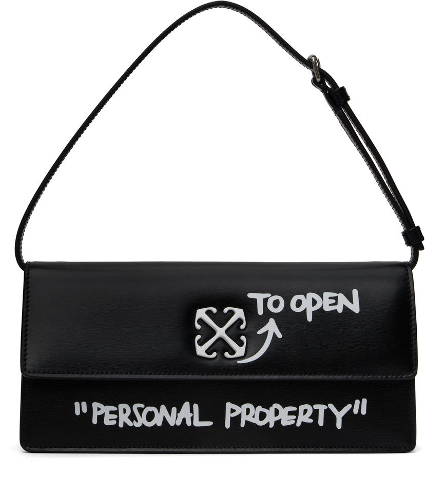 Håndtaske Off-White Off-White Jitney 1.0 Quote Shoulder Bag Sort | OWNN172C99LEA0021001