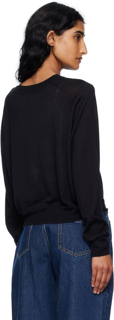 Sweater Loulou de Saison Loulou de Saison Angus Cashmere Crew Neck Sweater Sort | ANGUS, 2
