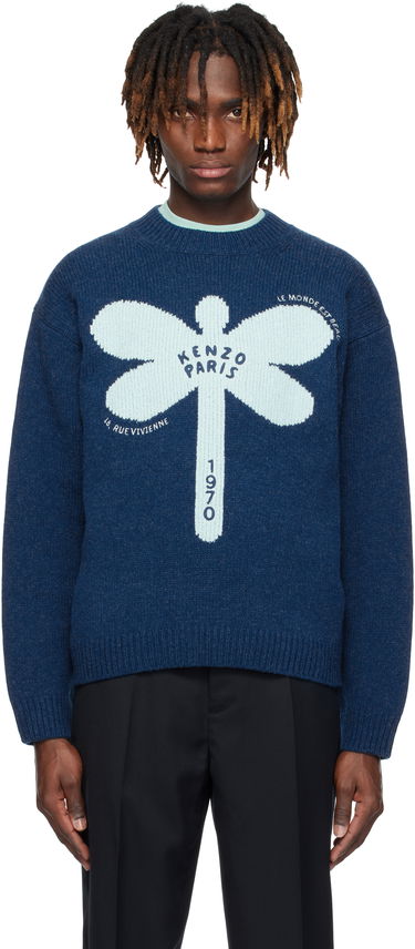 Sweater KENZO Kenzo Paris 'KENZO Dragonfly' Embroidered Wool Sweater Blå | FF55PU7163CA, 0